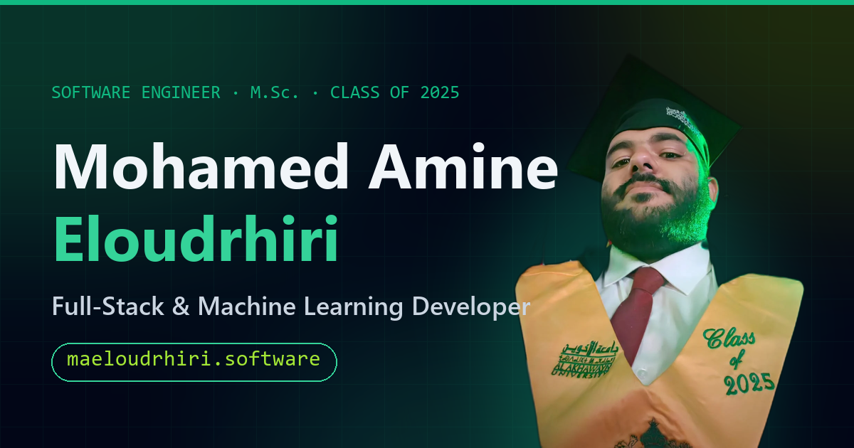 Mohamed Amine Eloudrhiri — Software Engineer | Full-Stack & ML ...